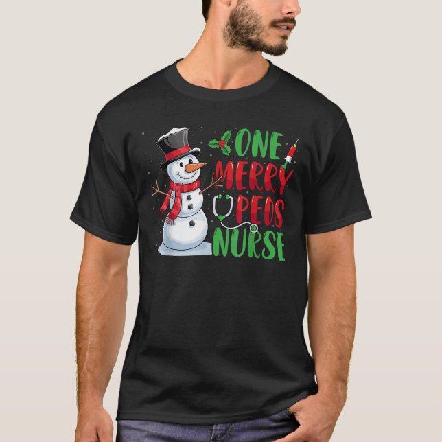 Ein froher PEDS Kinderkrankenpfleger Xmas Niedlich T-Shirt (Vorderseite)