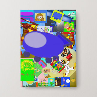 Ein froher Raumschiff-Cartoon Button