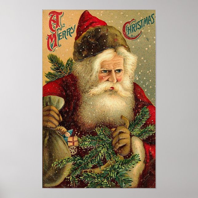 Ein froher Weihnachten Vintager Weihnachten Poster (Vorne)