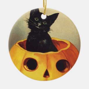 Ein frohes Halloween von Ellen Clapsaddle, Vintage Keramik Ornament