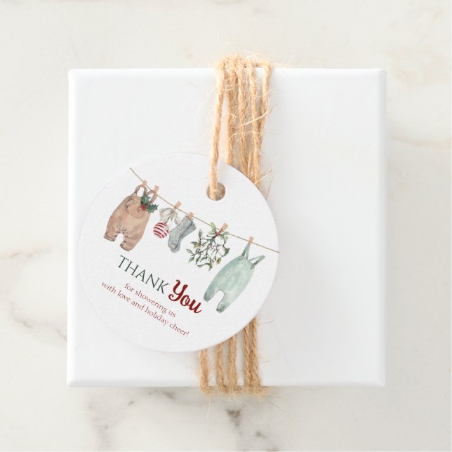Ein frohes kleines Weihnachtskleid Danke Geschenkanhänger (Beispiel)