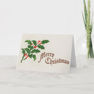 Ein frohes Weihnachten Stechpalmen-Beeren Vintage-