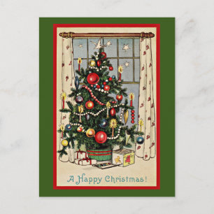 Ein frohes Weihnachten, Vintage-Illustration, Postkarte