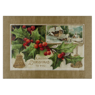 Ein frohes Weihnachtsfest für Sie Vintage Schneidebrett