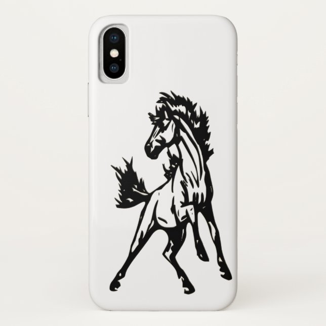 Ein fröhlich springendes Pferd in der Wildnis Case-Mate iPhone Hülle (Rückseite)