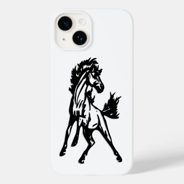 Ein fröhlich springendes Pferd in der Wildnis Case-Mate iPhone Hülle (Rückseite)