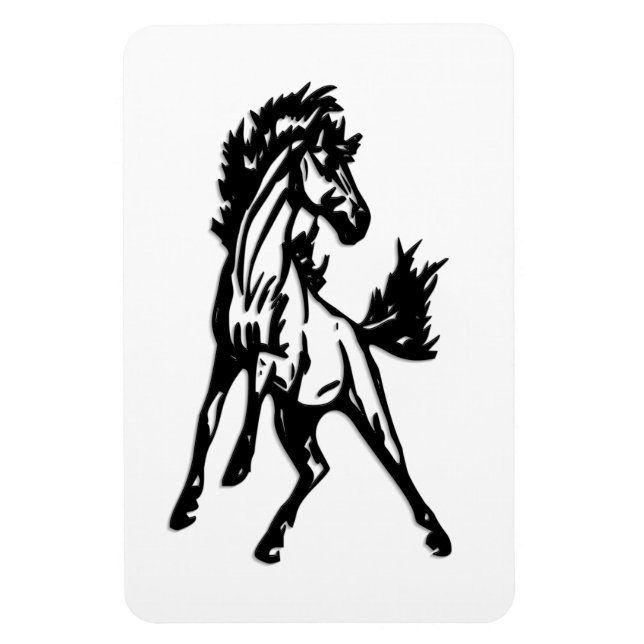 Ein fröhlich springendes Pferd in der Wildnis Magnet (Vertikal)