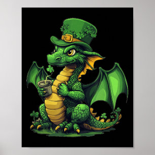 Ein fröhlicher Drache in einem St. Patrick's Day-L Poster