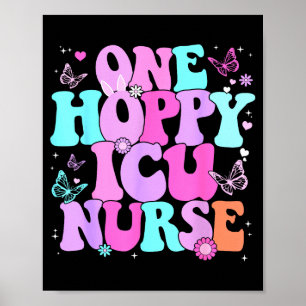 Ein fröhlicher ICU-Krankenpfleger Retro Groovy Fro Poster