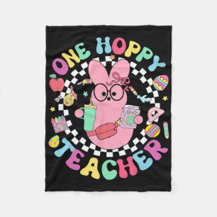 Ein fröhlicher Lehrer Bunny Ostertag Eier Groovy R Fleecedecke