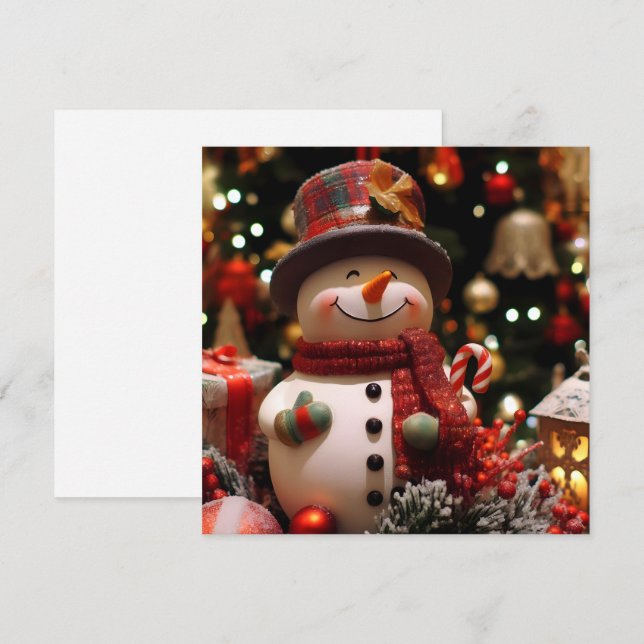 Ein fröhlicher Schneemann für Partys Karte (Vorne/Hinten)
