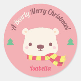 Ein fröhlicher Weihnachts-Gruß Runder Aufkleber