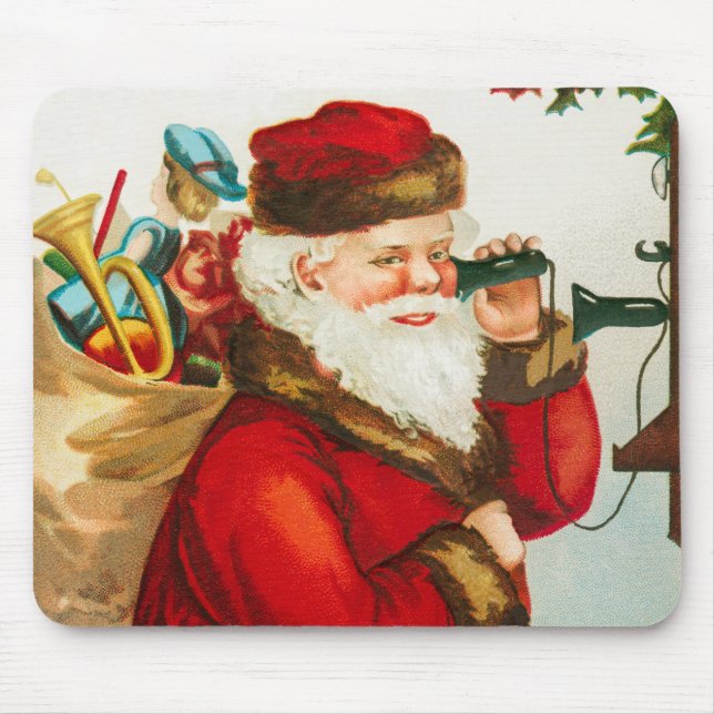 Ein fröhlicher Weihnachtsmann von Ellen Clapsaddle Mousepad (Vorne)