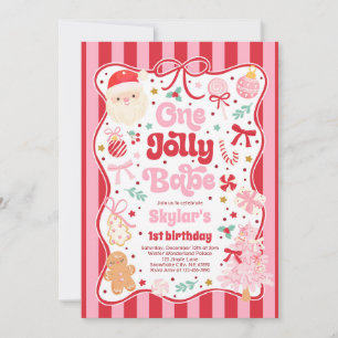 Ein fröhliches Baby Weihnachten Kokette Schleife 1 Einladung