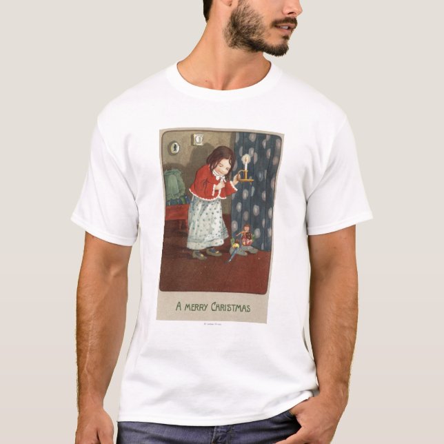 Ein fröhliches ChristmasGirl, das einen T-Shirt (Vorderseite)