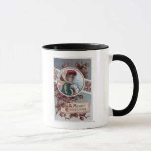 Ein fröhliches ChristmasKid im Winter-Kleid Tasse