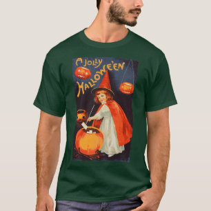 Ein fröhliches Halloween Süße Retro Vintage Hexe D T-Shirt