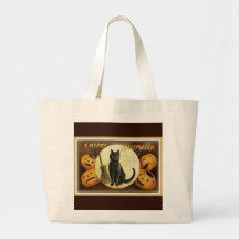 Ein fröhliches Halloween Vintage Schwarze Katze un