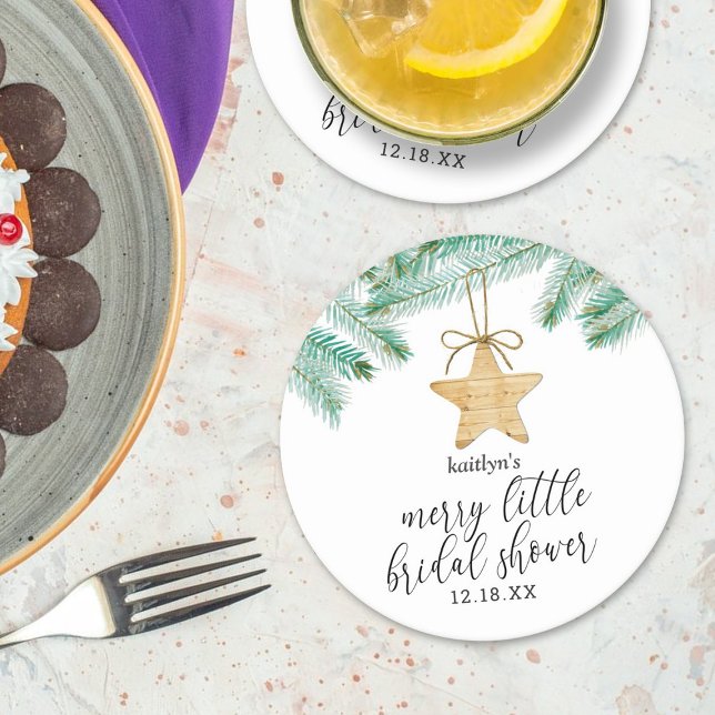 Ein fröhliches kleines Brautparty Runder Pappuntersetzer (Von Creator hochgeladen)