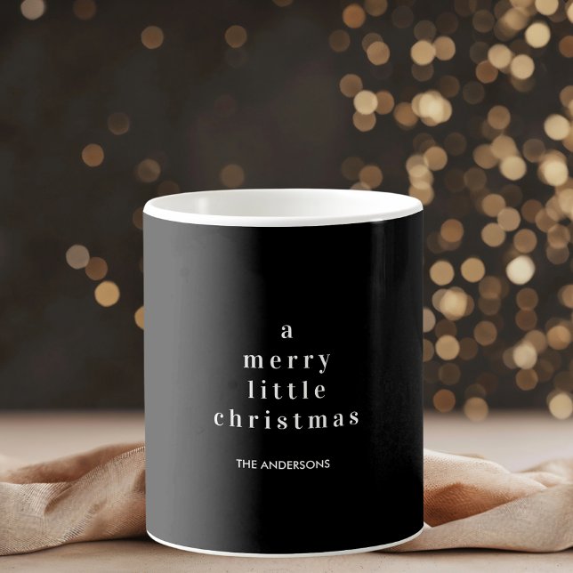 "Ein fröhliches kleines Weihnachtsschwarz und Weiß Kaffeetasse (Von Creator hochgeladen)