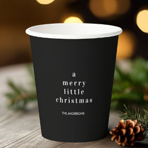 "Ein fröhliches kleines Weihnachtsschwarz und Weiß Pappbecher