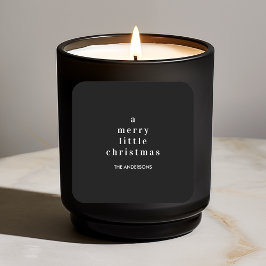 "Ein fröhliches kleines Weihnachtsschwarz und Weiß Quadratischer Aufkleber