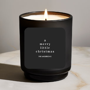 "Ein fröhliches kleines Weihnachtsschwarz und Weiß Quadratischer Aufkleber