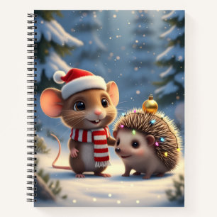 Ein fröhliches kleines Woodland Weihnachten Notizbuch