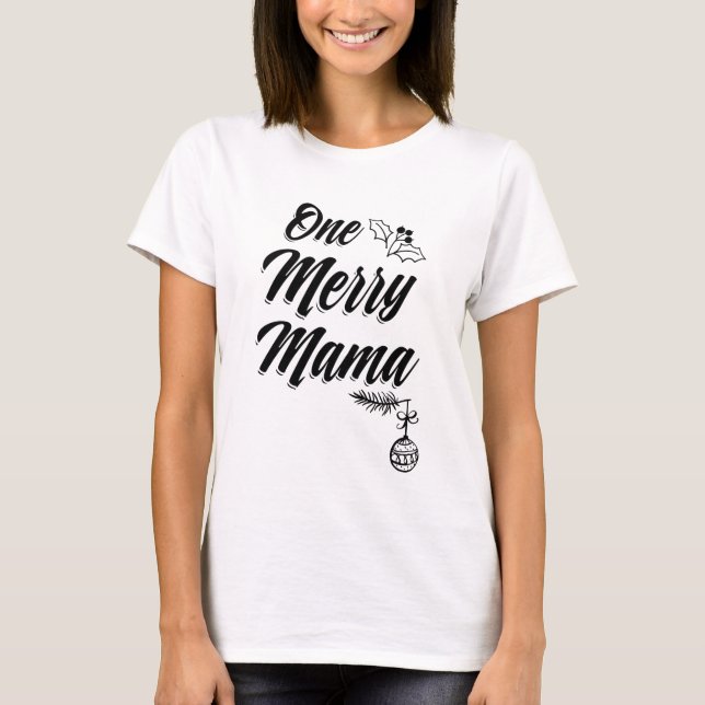 Ein fröhliches T-Shirt Mutter Shirt Christmas Mom (Vorderseite)