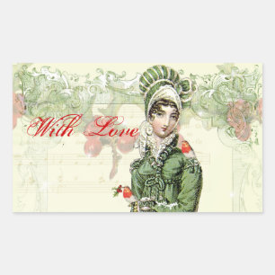 Ein fröhliches Weihnachten mit Liebe Rechteckiger Aufkleber