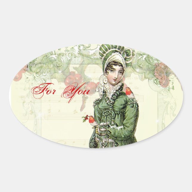 Ein fröhliches Weihnachten Ovaler Aufkleber (Vorderseite)