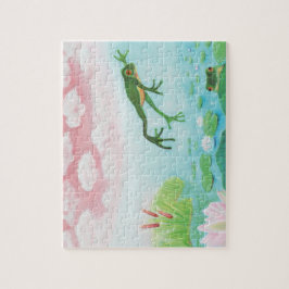Ein Frosch springt in die Teichillustration Puzzle
