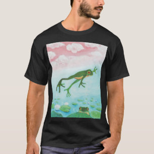 Ein Frosch springt in die Teichillustration T-Shirt