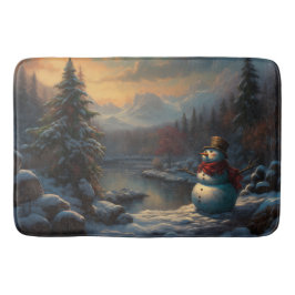 Ein frostiger Empfang | Jolly Snowman Christmas Badematte
