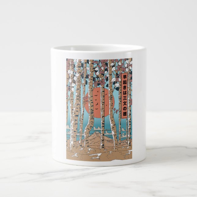 Ein Frühaufsteher erhält drei Glücksmaßstäbe Jumbo-Tasse (Vorderseite)