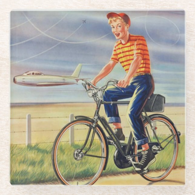 Ein früher amerikanischer Fahrrad-Coaster von Bicy Glasuntersetzer (Vorderseite)