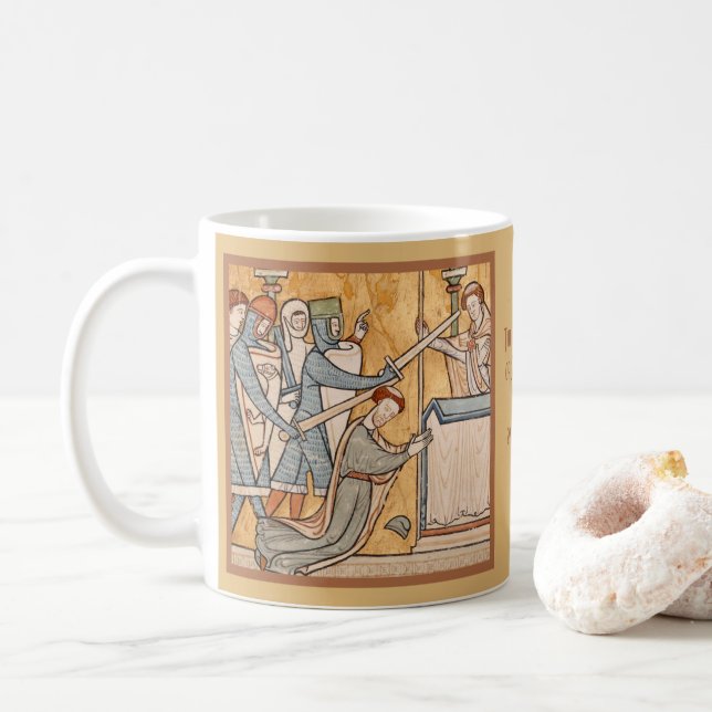 Ein früheres Martyrium von St. Thomas Becket in Ar Kaffeetasse (Mit Donut)
