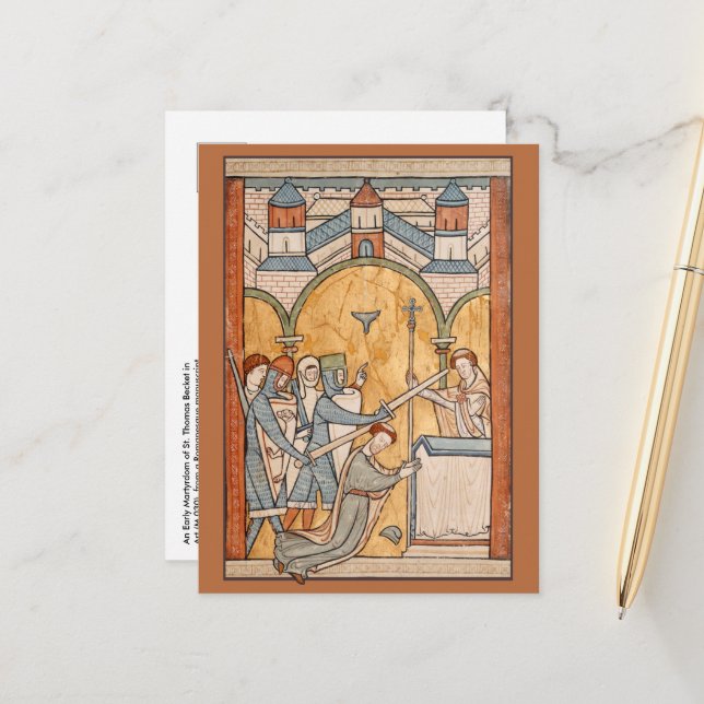 Ein früheres Martyrium von St. Thomas Becket in Ar Postkarte (Vorderseite/Rückseite Beispiel)