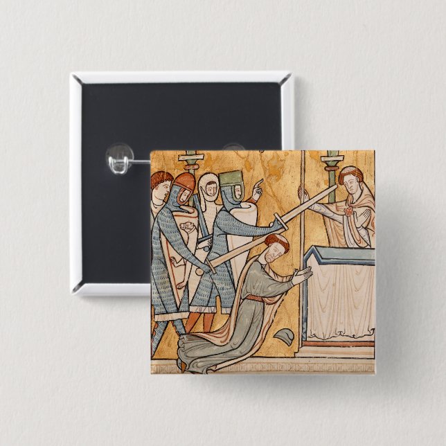 Ein frühes Martyrium des hl. Thomas Becket in der  Button (Vorne & Hinten)