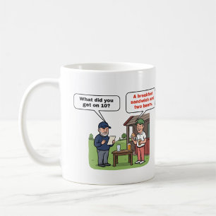Ein Frühstückssandwich und zwei Biere: Golf-Mug Kaffeetasse