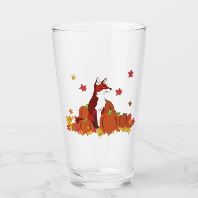 Ein Fuchs im Kürbispflaster Glas (Vorderseite)