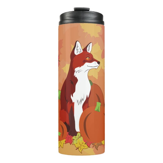Ein Fuchs im Kürbispflaster Thermosbecher (Vorderseite)
