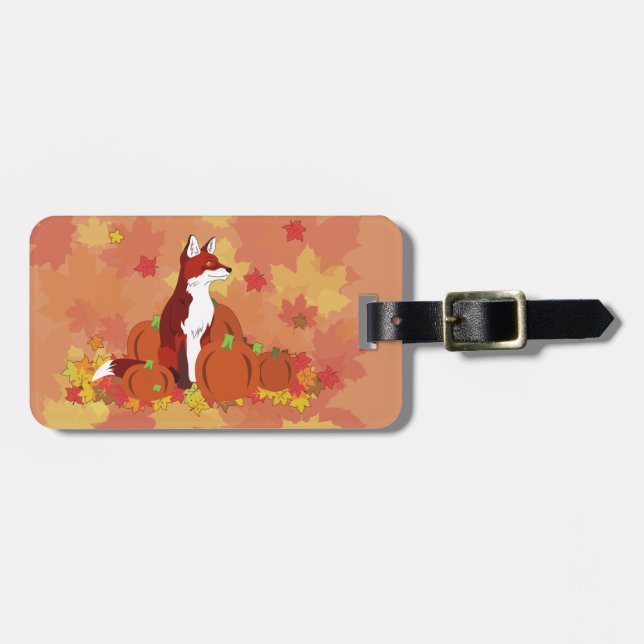 Ein Fuchs im Pumpkinpflaster Gepäckanhänger (Vorderseite horizontal)