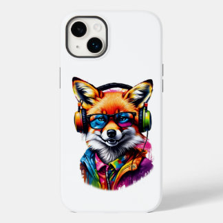 Ein Fuchs in Kopfhörern und Brillen Case-Mate iPhone 14 Plus Hülle