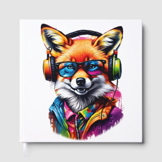 Ein Fuchs in Kopfhörern und Brillen Gästebuch