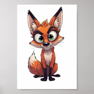 Ein Fuchs mit interessiertem Gesichtsausdruck Poster