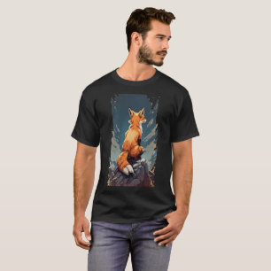 Ein Fuchs sitzend, Rückseite Design T-Shirt