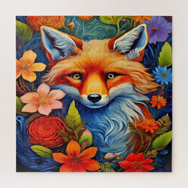 Ein Fuchs und Blume Puzzle (Vertikal)