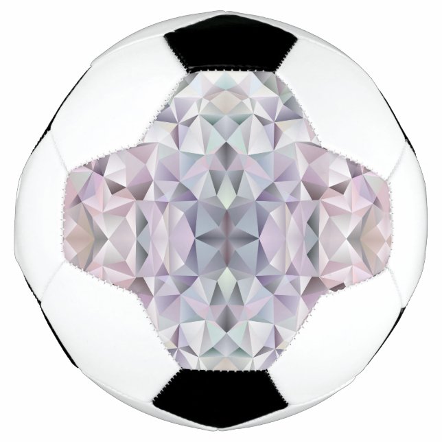 Ein Fußball hat ein geometrisches, mehrfarbiges  (Vorderseite)