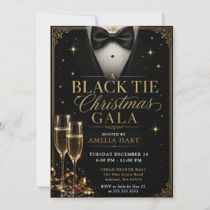 Ein Galadinner mit schwarzer Krawatte zu Weihnacht Einladung